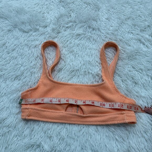 Women Xhilaration Keyhole Ribbed Adjustable Bikini Top in Orange Size Small - Picture 2 of 6